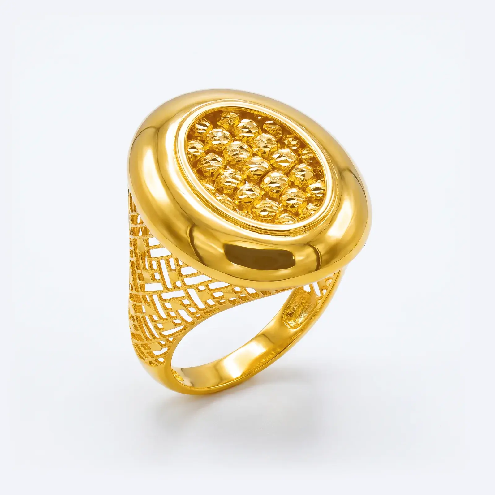 Beaded Oval Ring