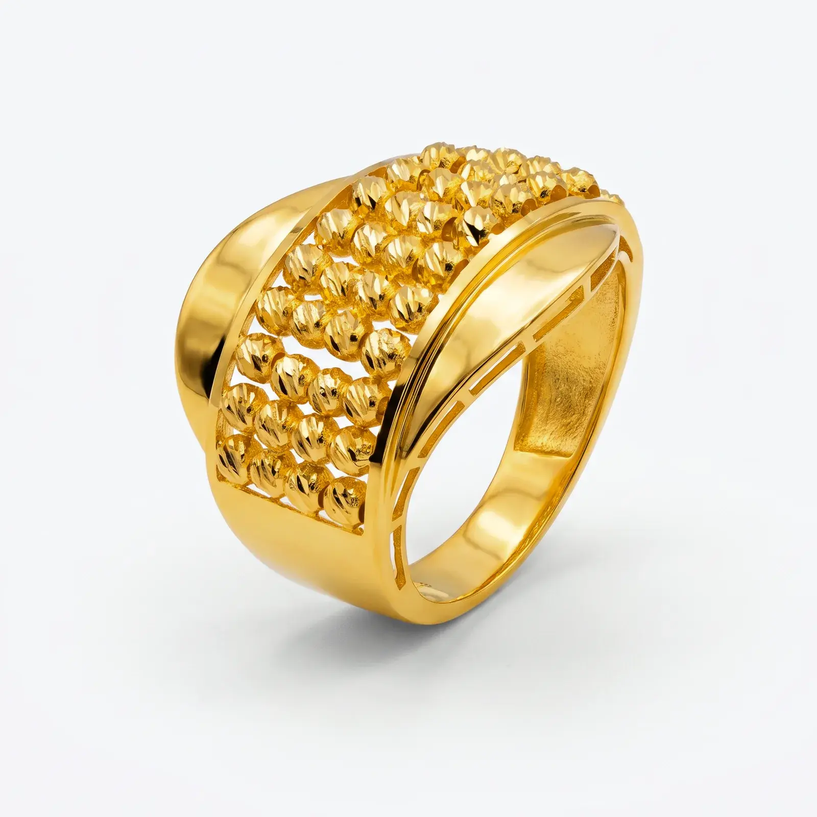 Beaded Panel Ring