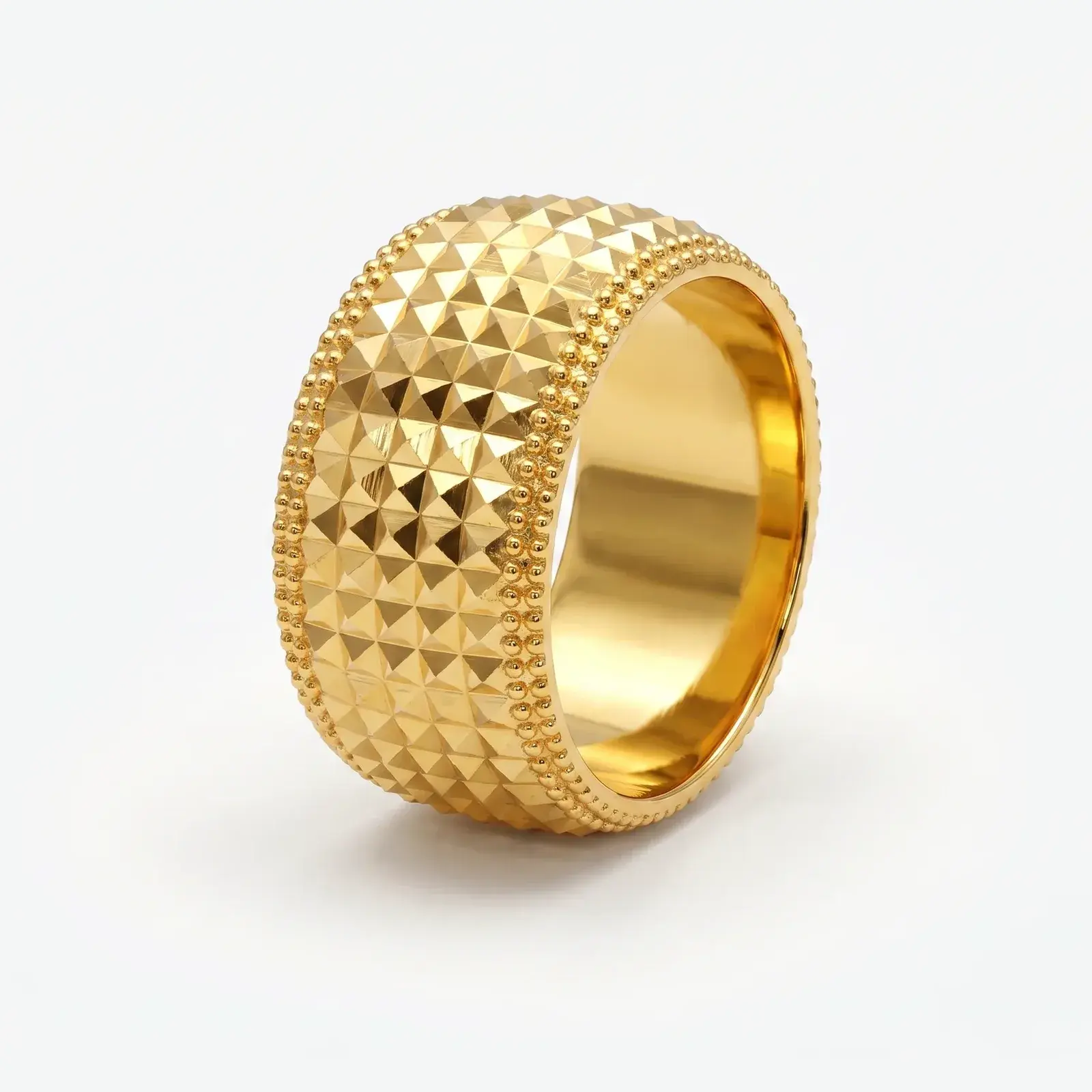 Beaded Pyramid Wedding Ring