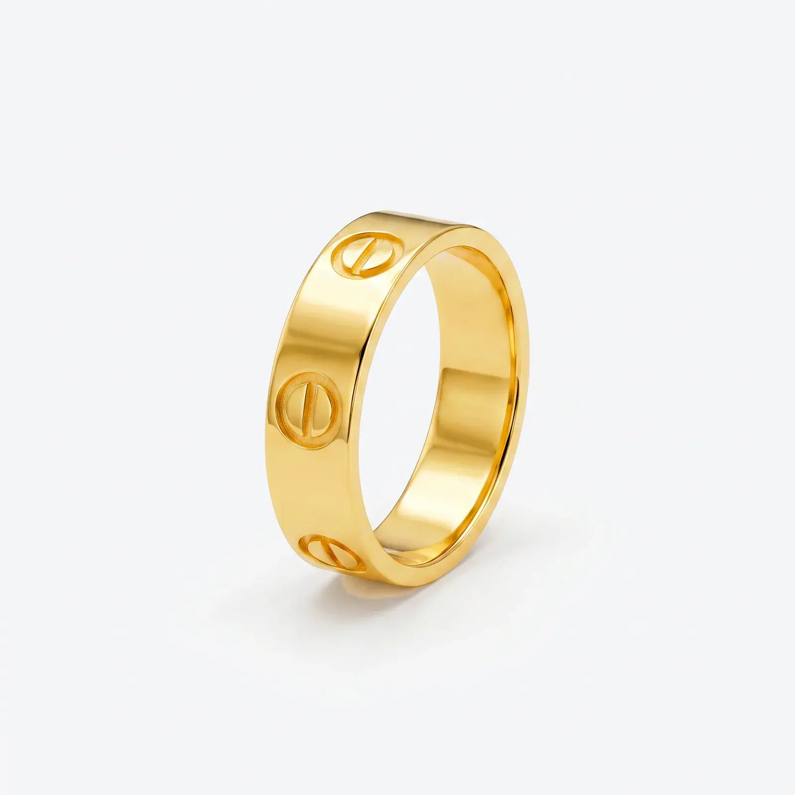 Screw Motif Wedding Ring