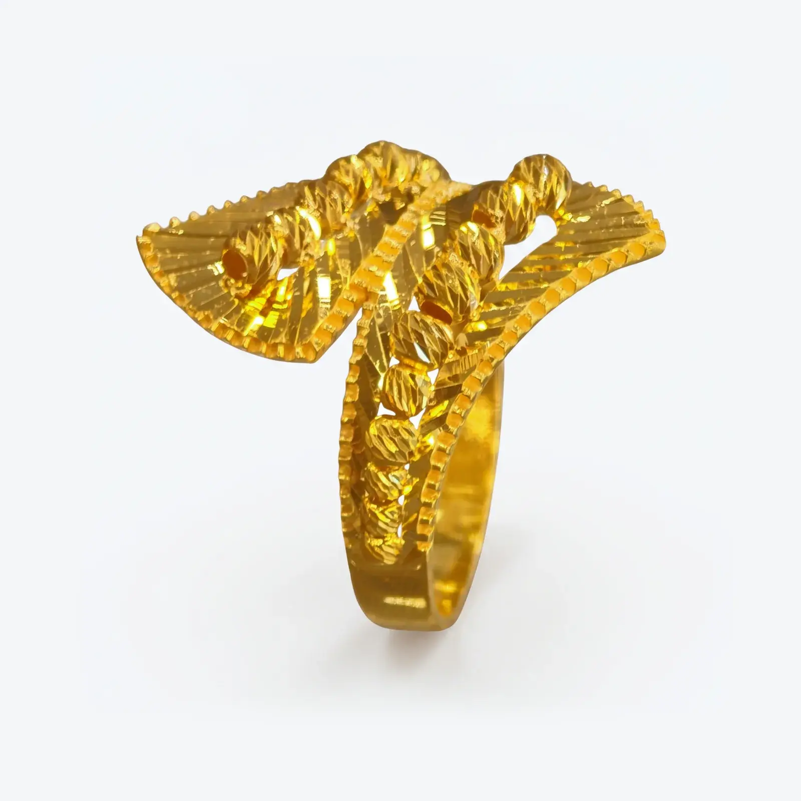 Crossed Feather Ring