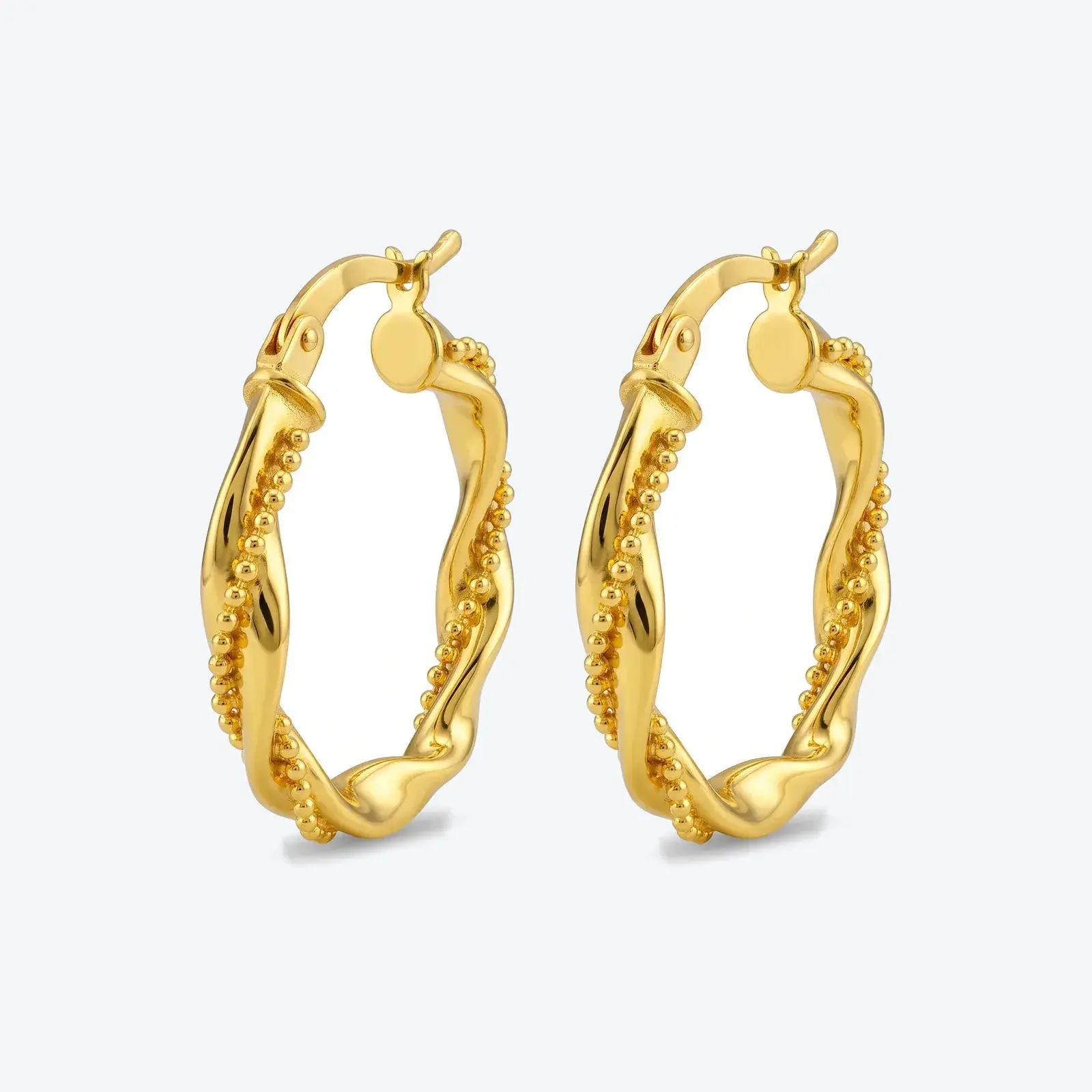 Decorative Twist Hoop Earrings