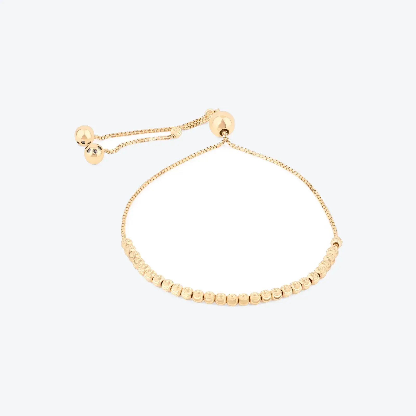 Diamond-Cut Bead Bolo Bracelet