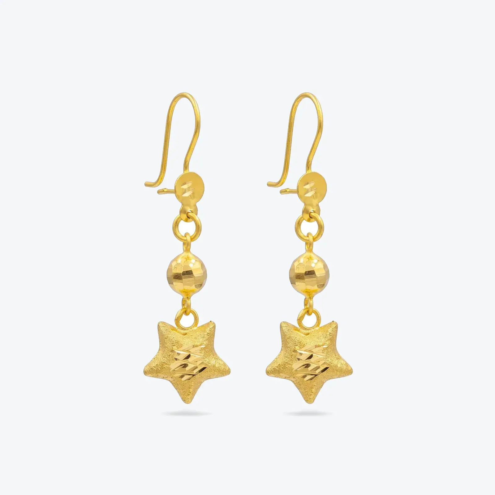 Faceted Bead Star Drop Earrings