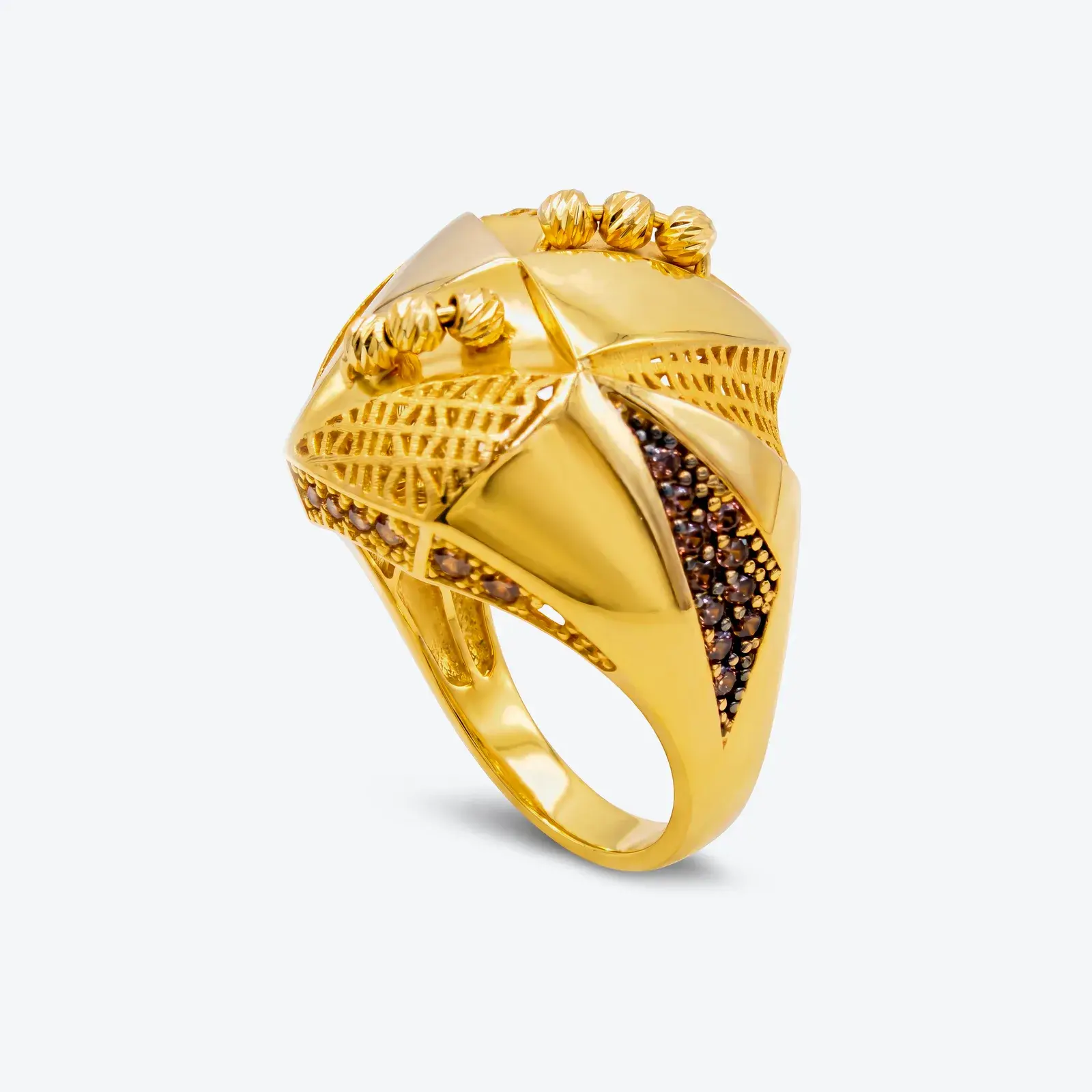 Faceted Dome Ring in 21K yellow gold