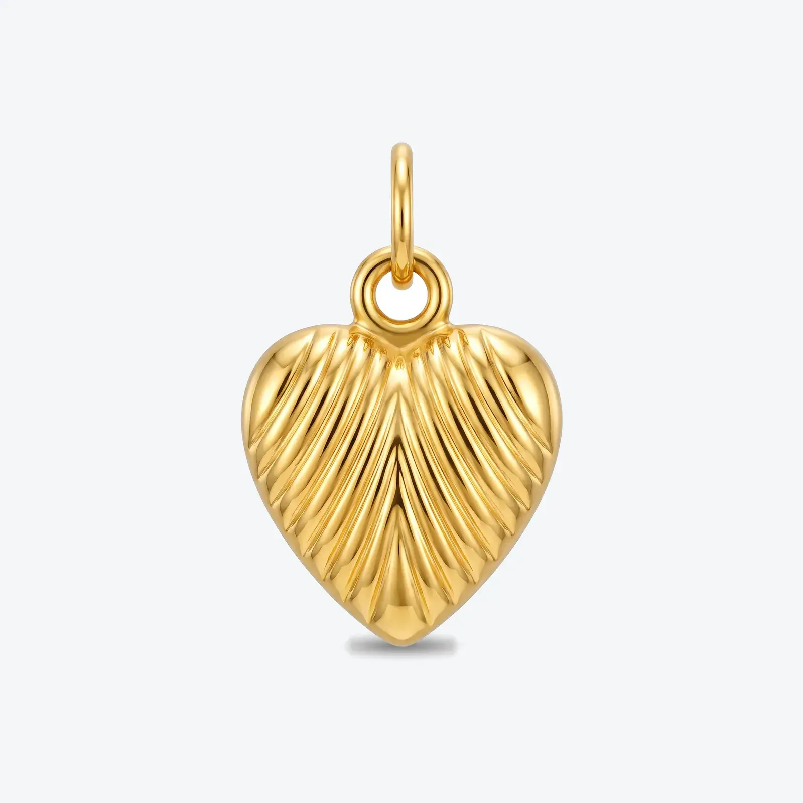 Fluted Puff Heart Pendant