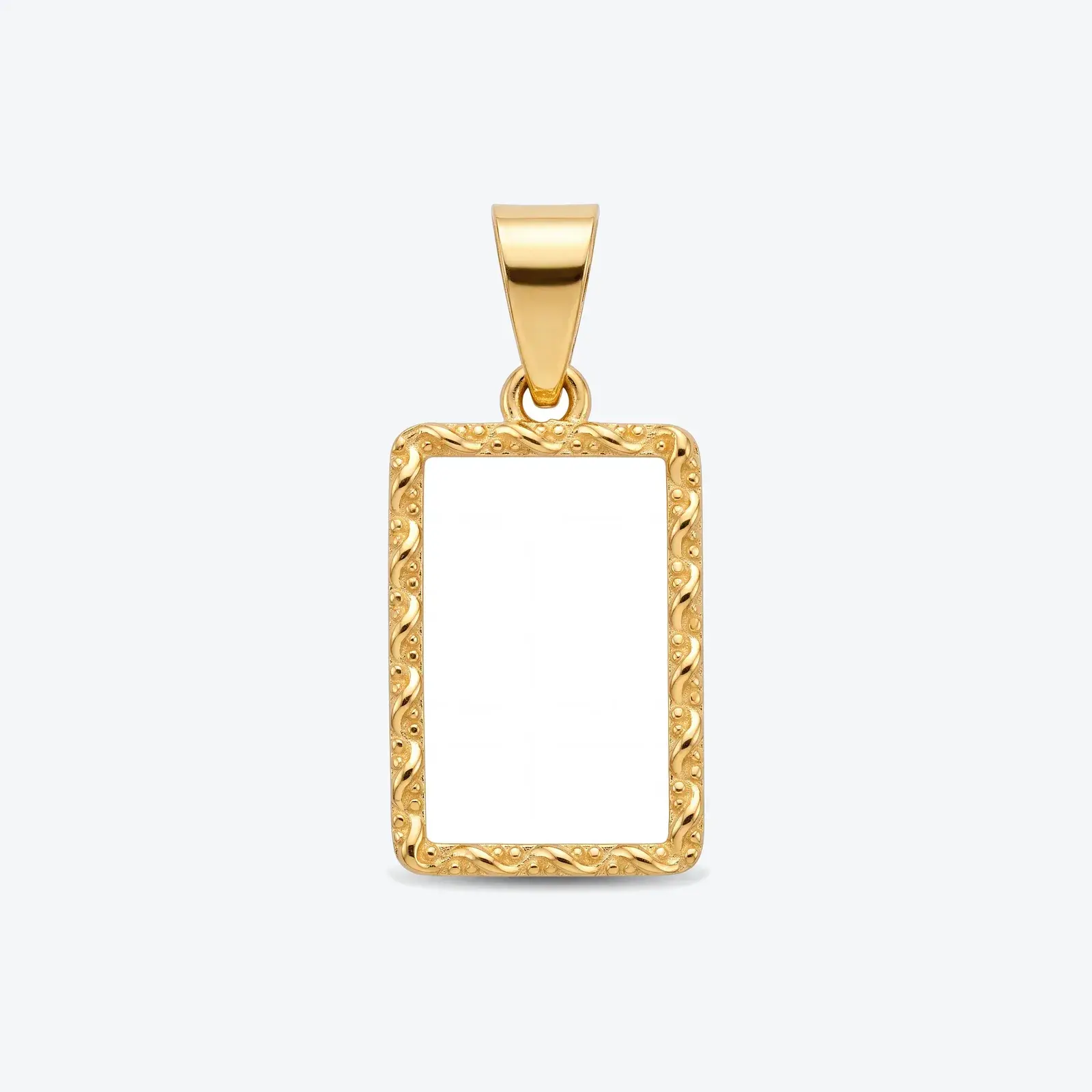 1g Gold Bar Frame Pendant