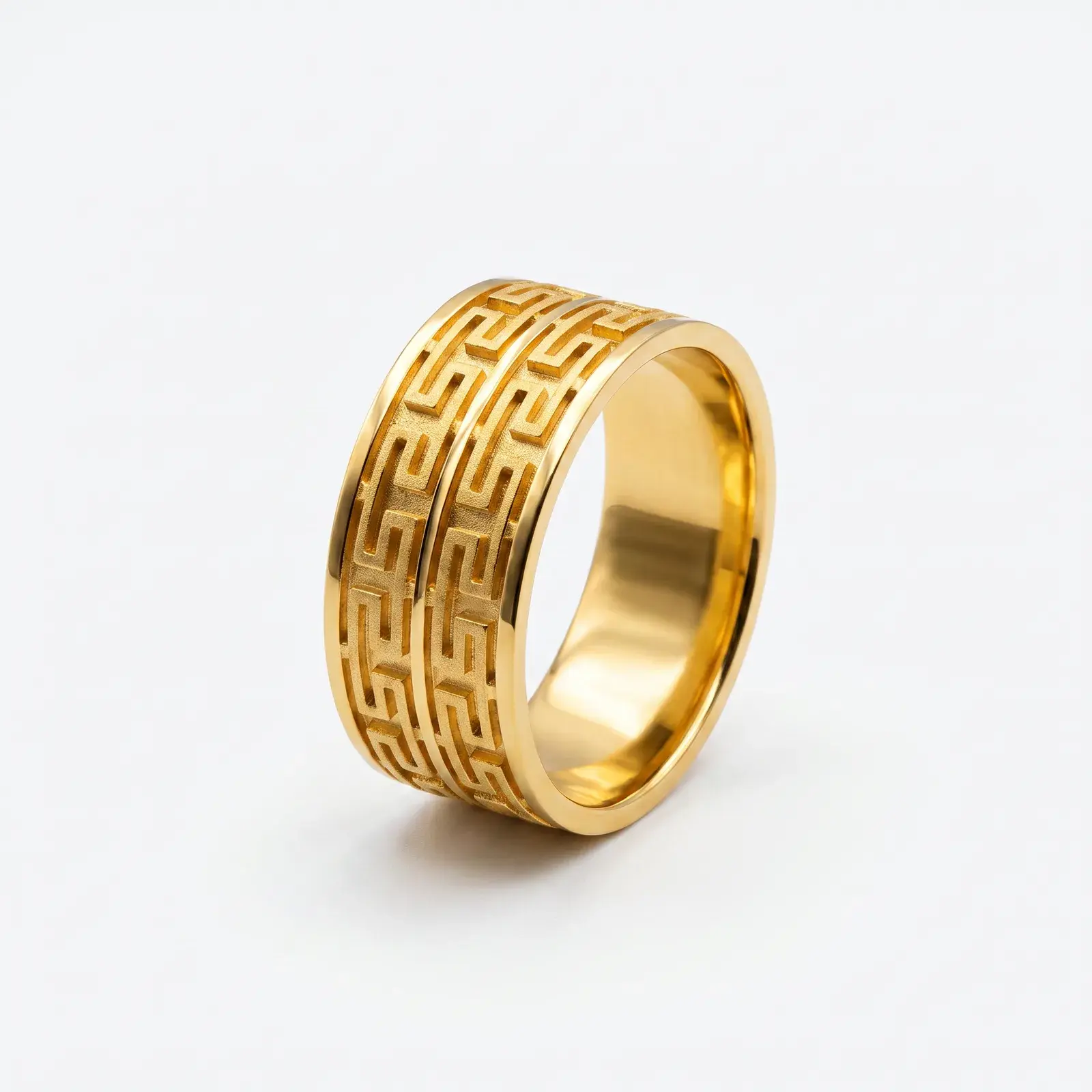 Greek Key Wedding Ring
