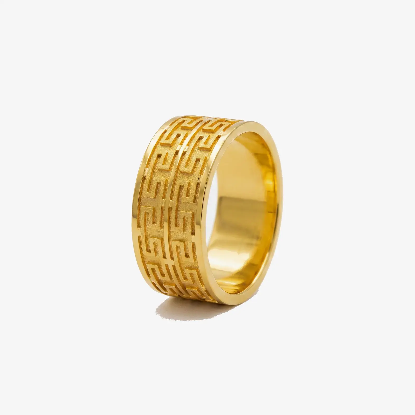 Greek Key Wedding Ring