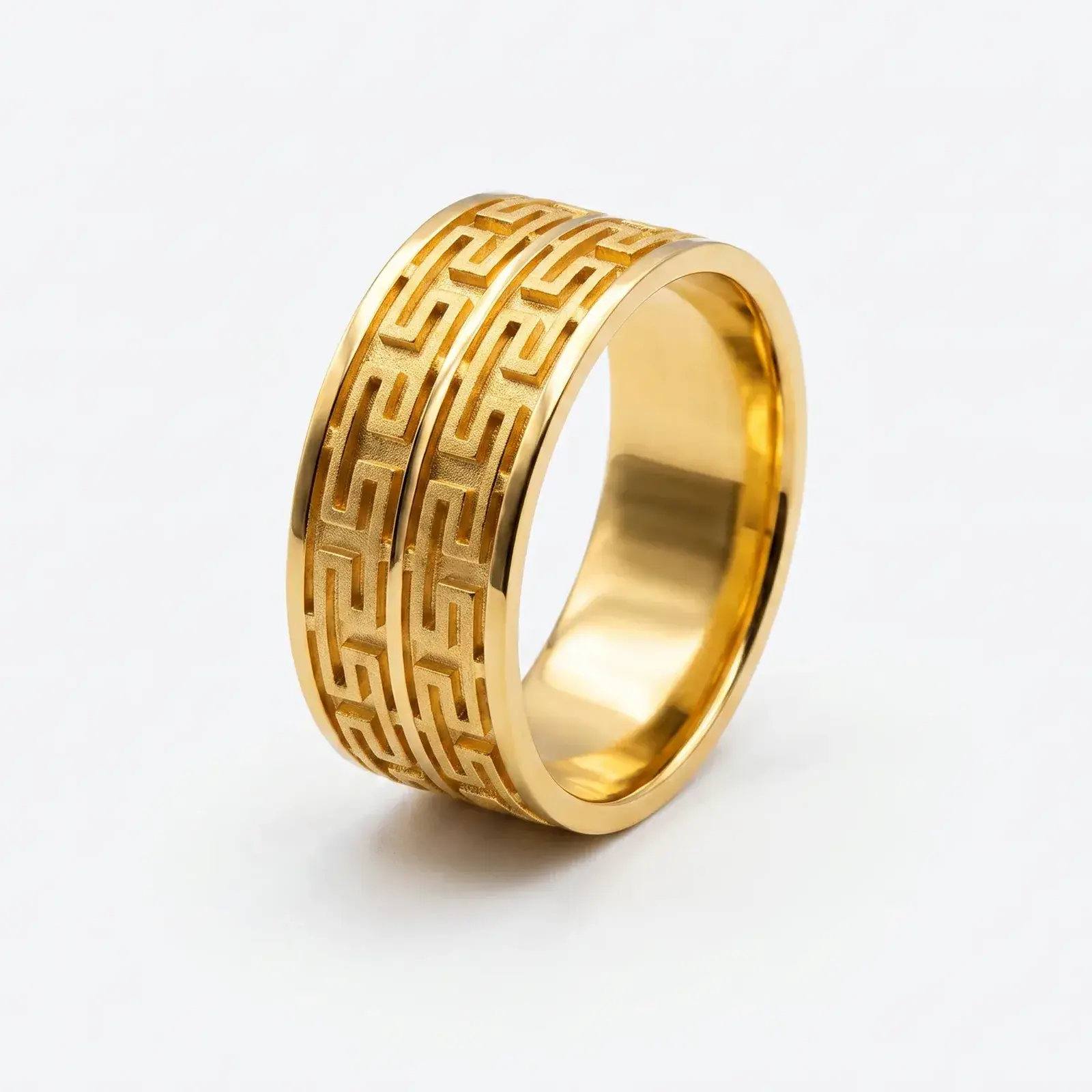 Greek Key Wedding Ring