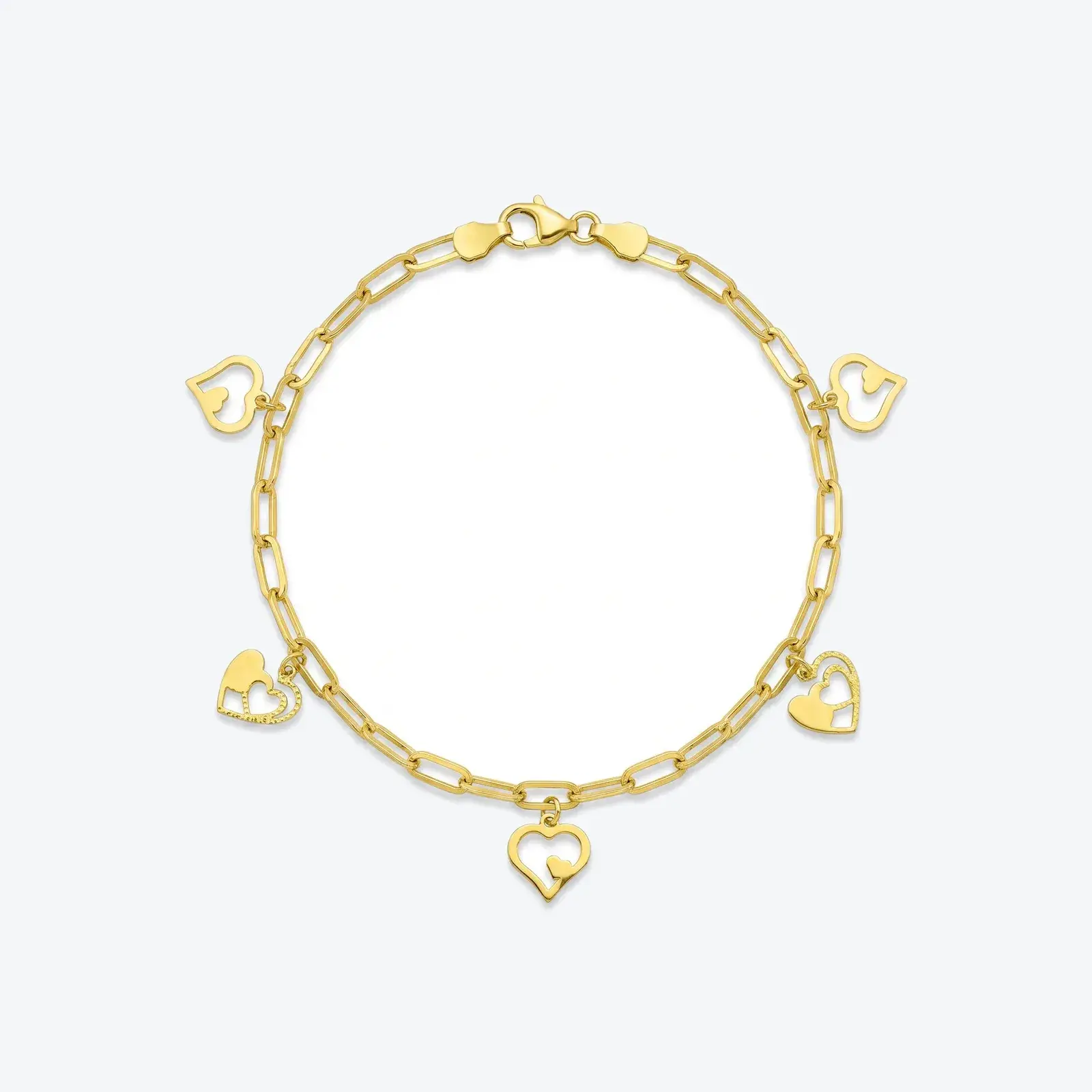 Heart Charm Paperclip Bracelet