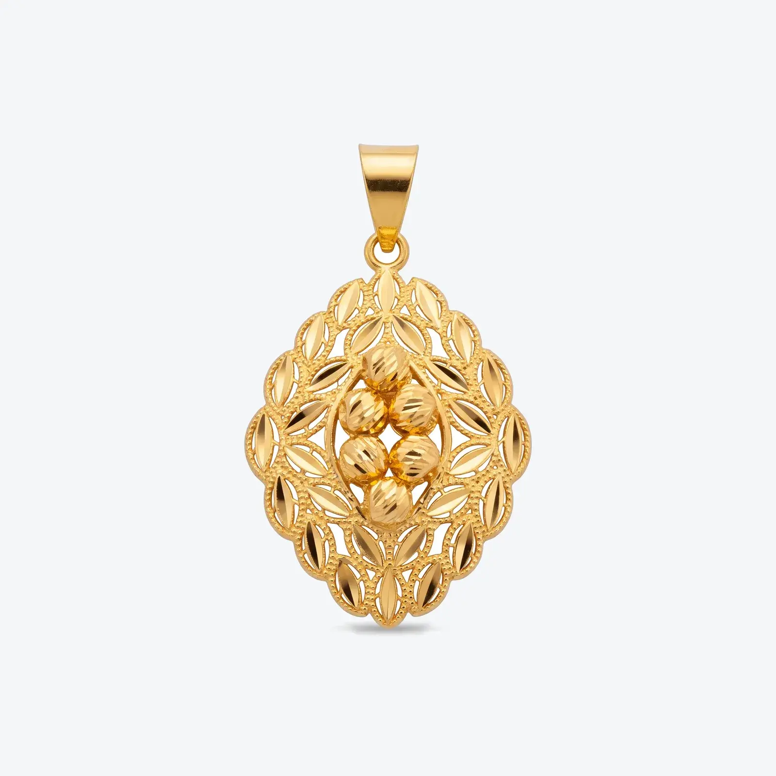 Ornate Oval Flower Pendant
