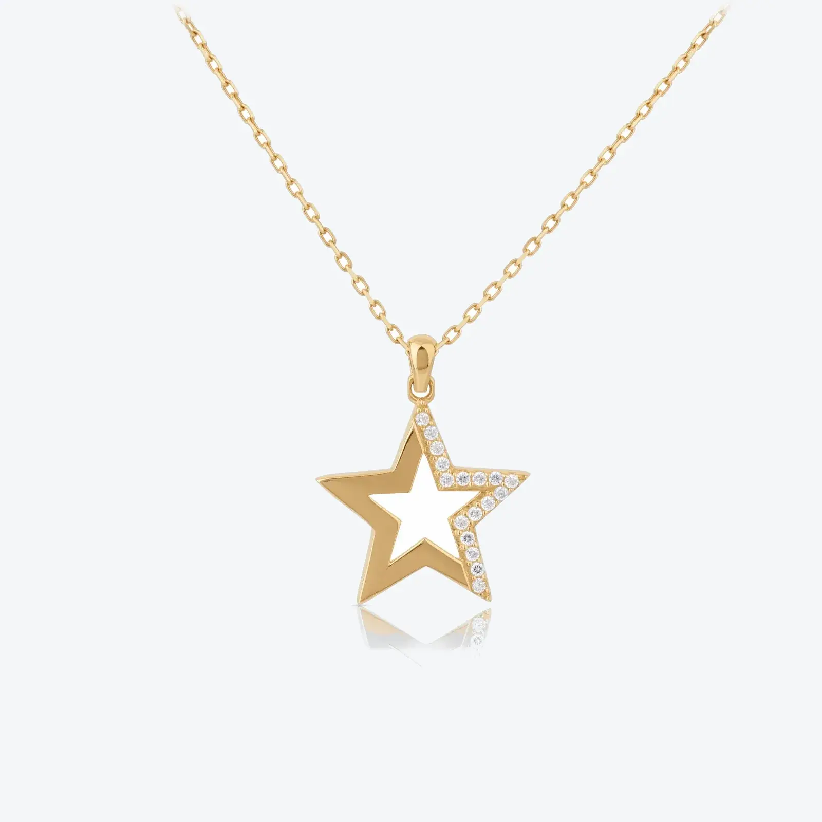 Pavé Star Outline Pendant Necklace