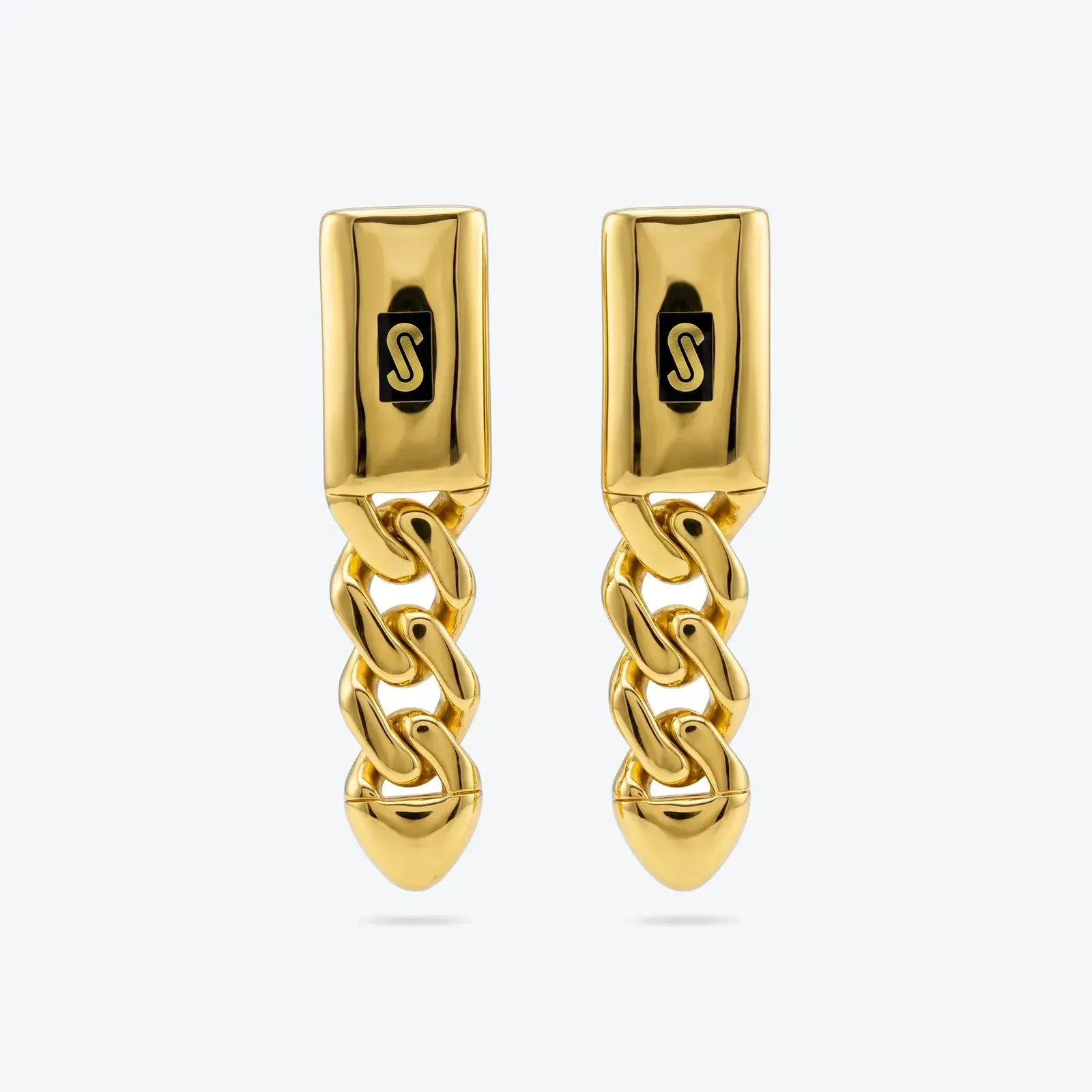 Monaco Polished Enamel Plaque Drop Earrings