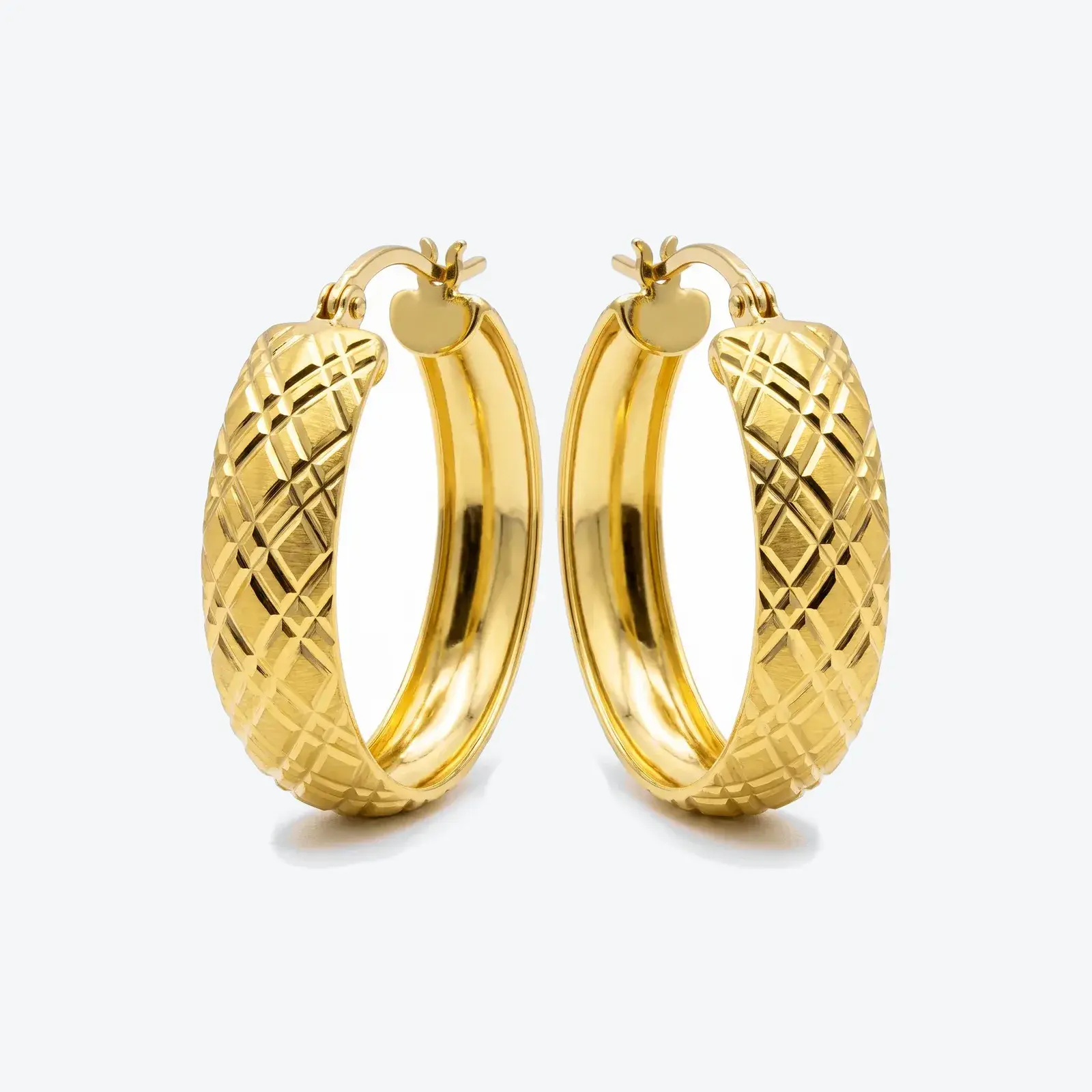 Quilted Hoop Earring