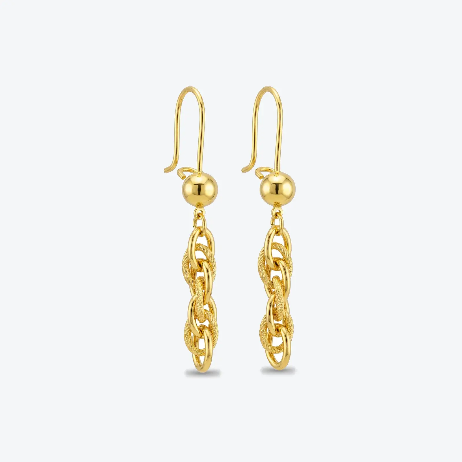 Rope Oval Cascade Drop Earrings