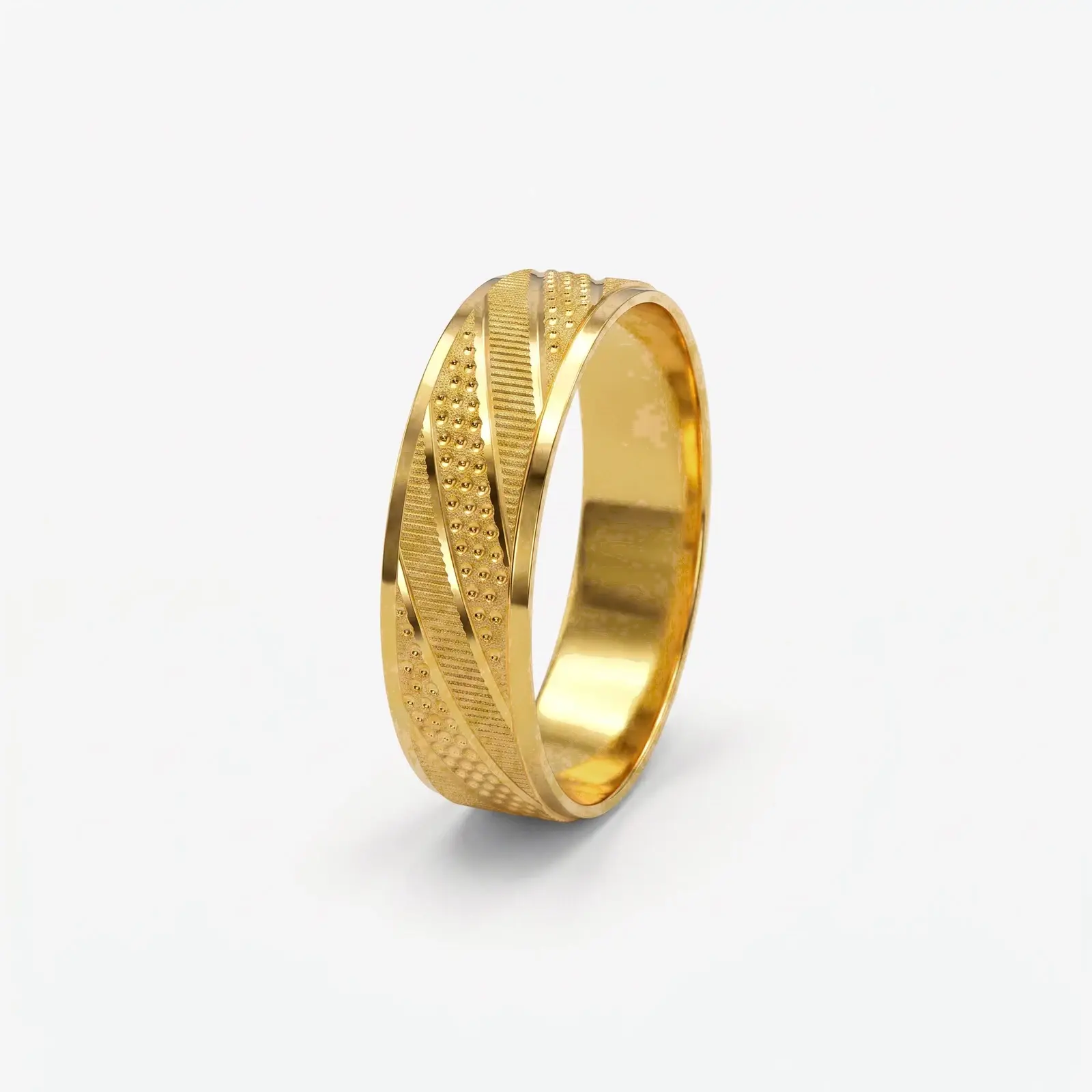 Sand Blast Laser Wedding Ring