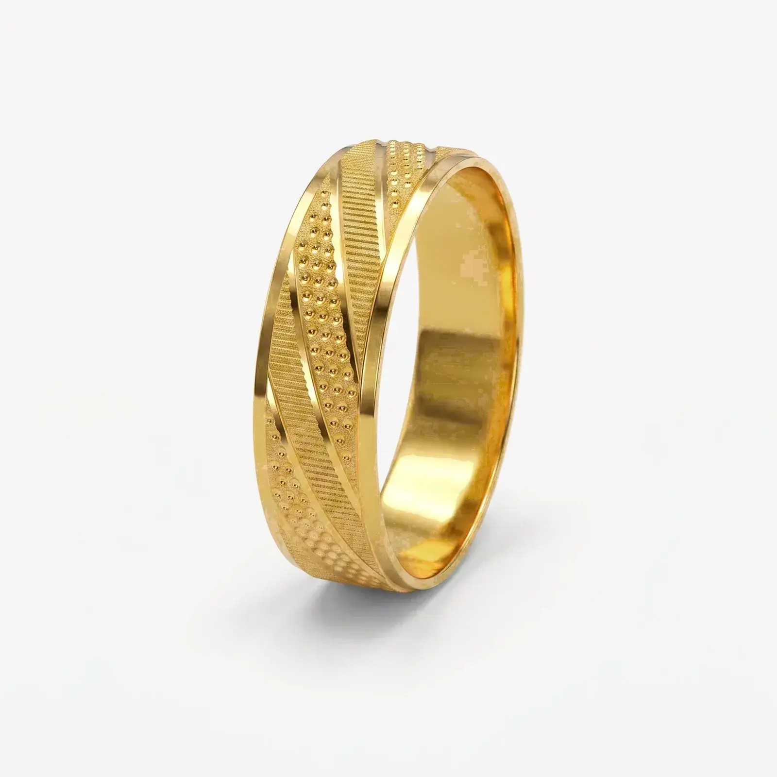 Sandblast Laser Wedding Ring