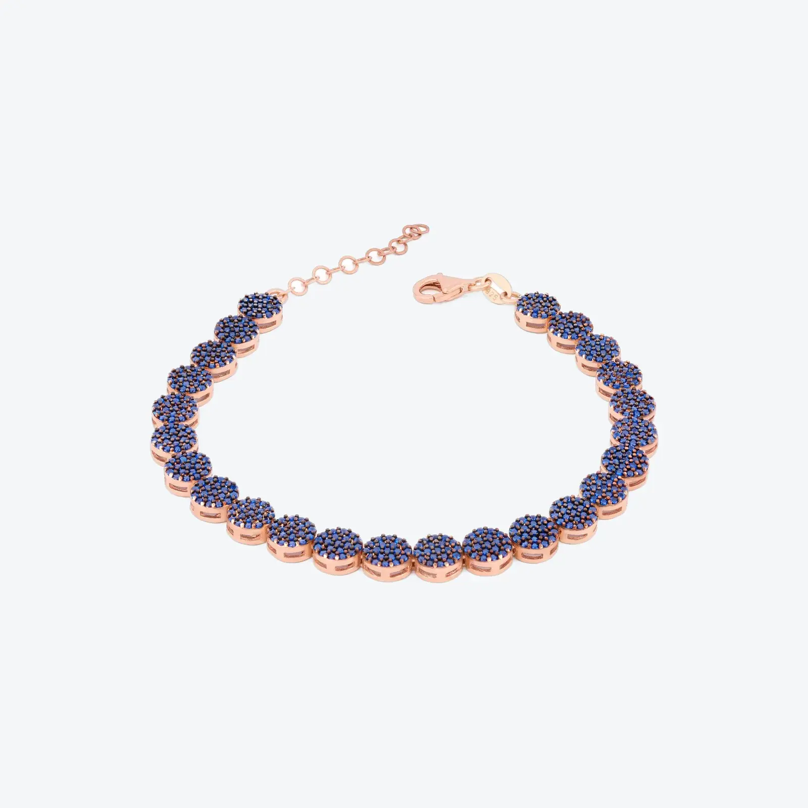 Blue Pavé Disc Bracelet