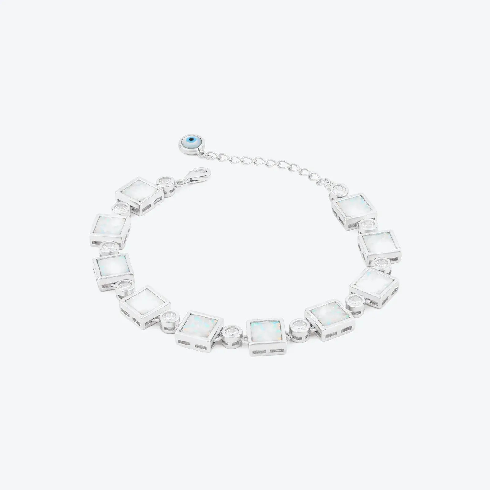 White Opal Tile Bracelet