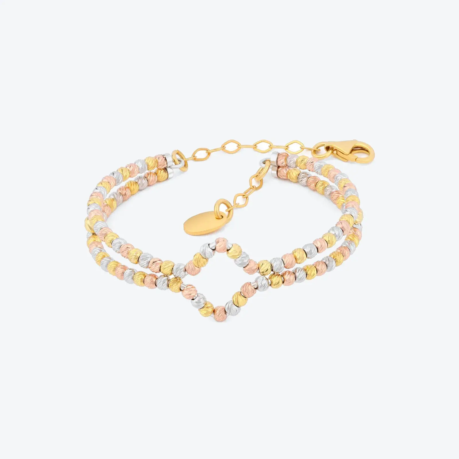 Tri-Tone Bead Double-Strand Bracelet