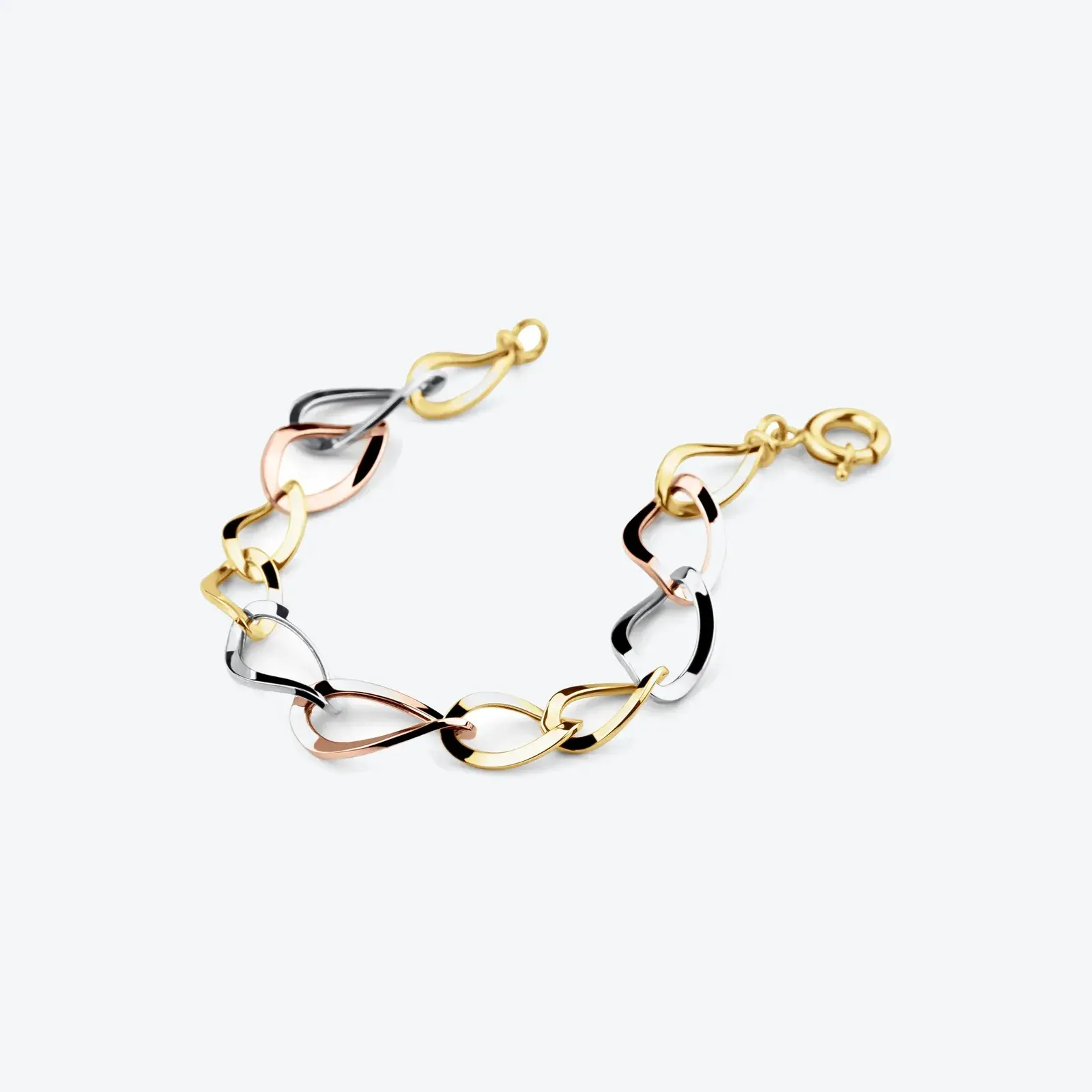 Tri-Tone Twisted Link Bracelet