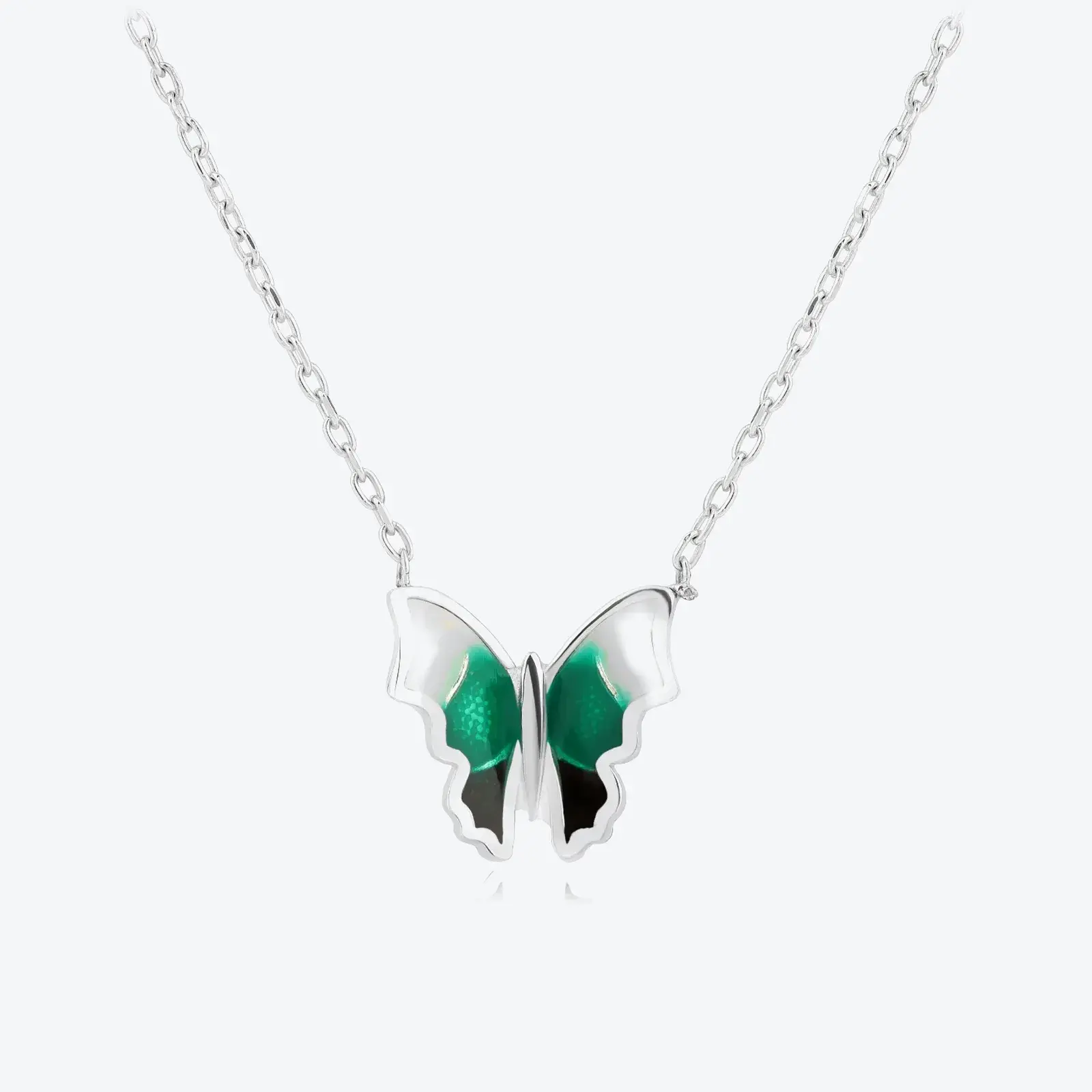 Enamel Butterfly Pendant Necklace