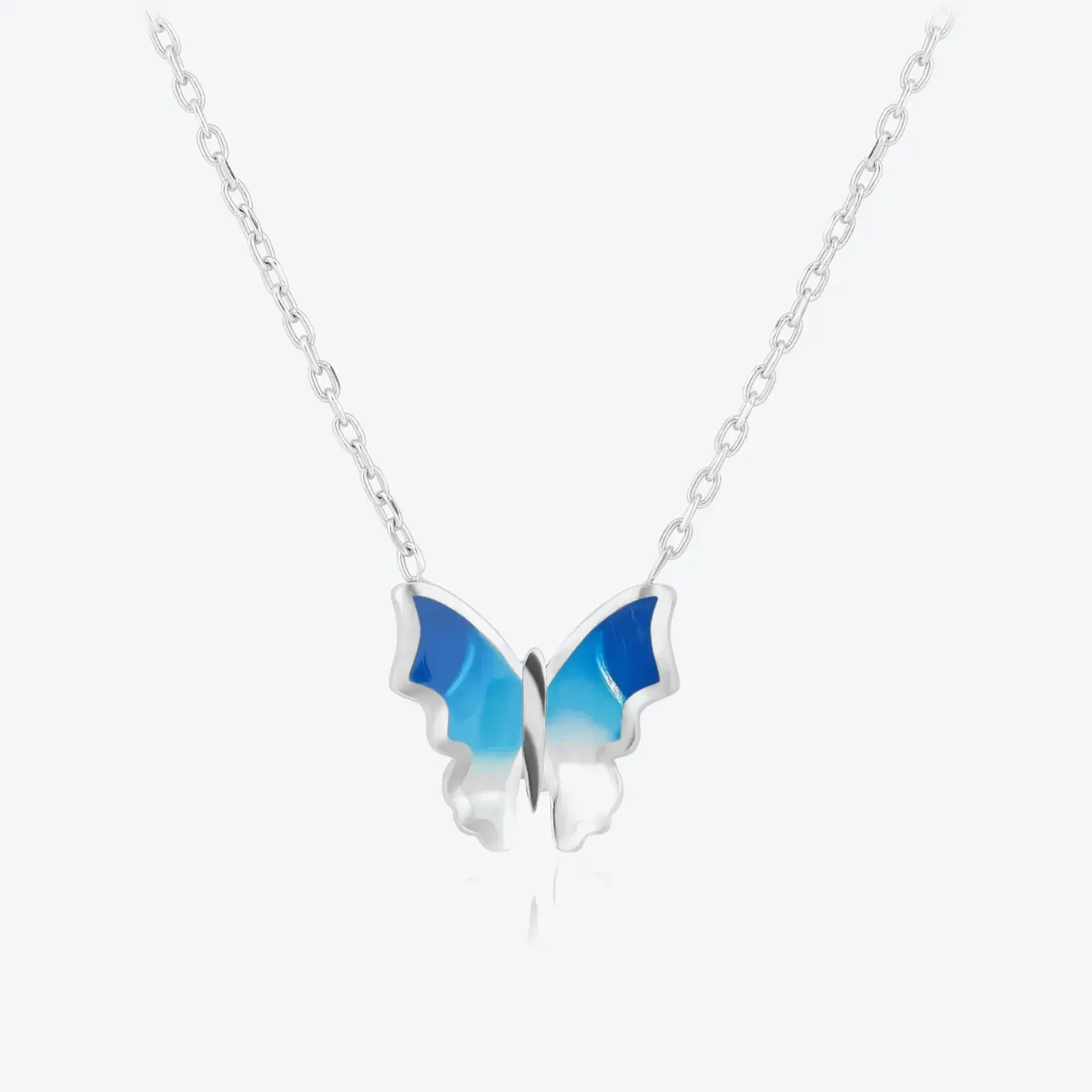Enamel Butterfly Pendant Necklace