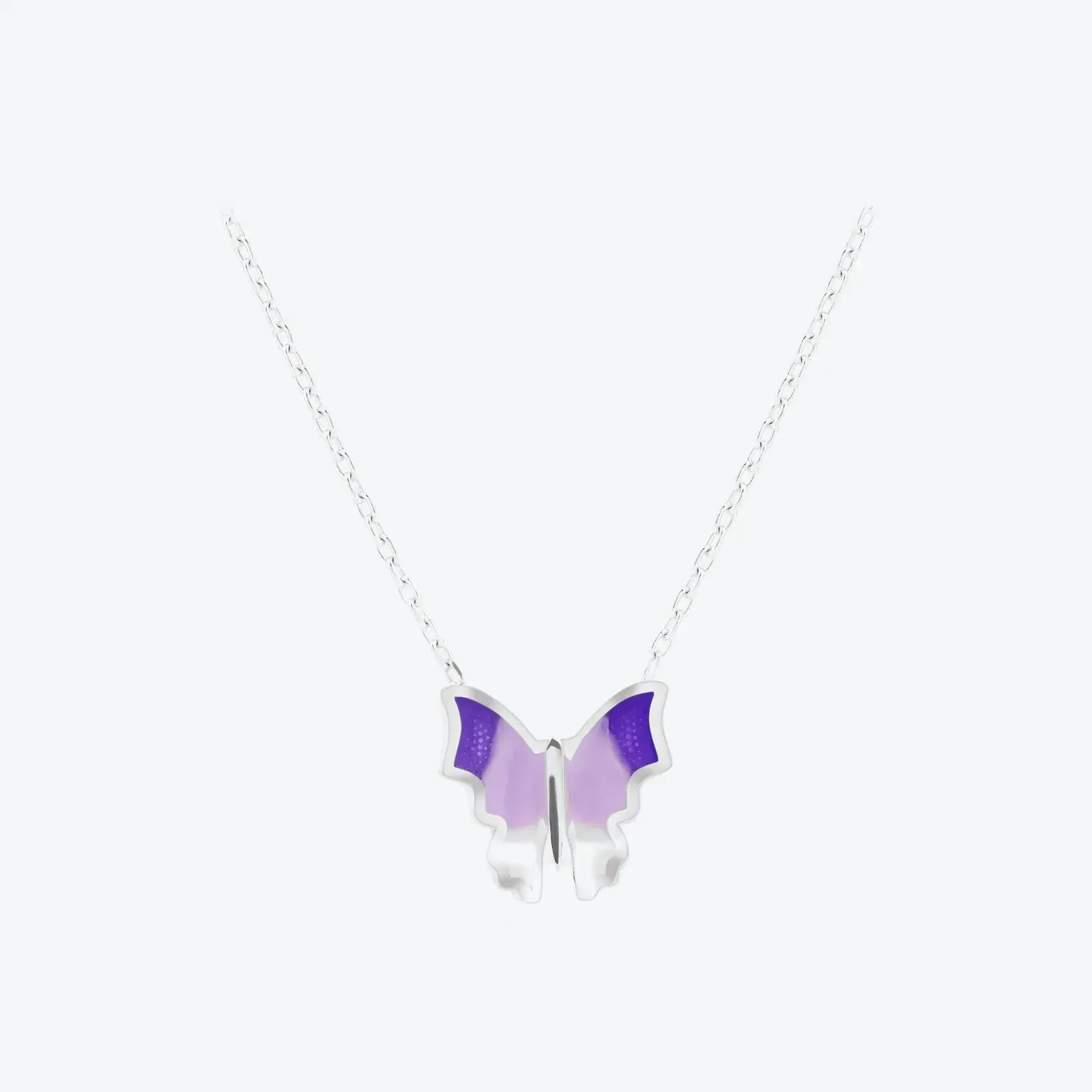Enamel Butterfly Pendant Necklace