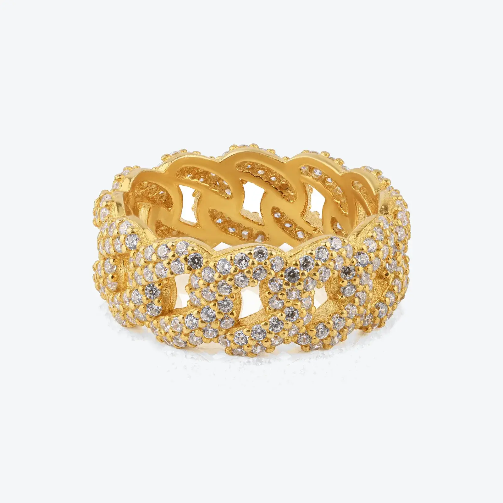 Chain-Link Pavé Ring