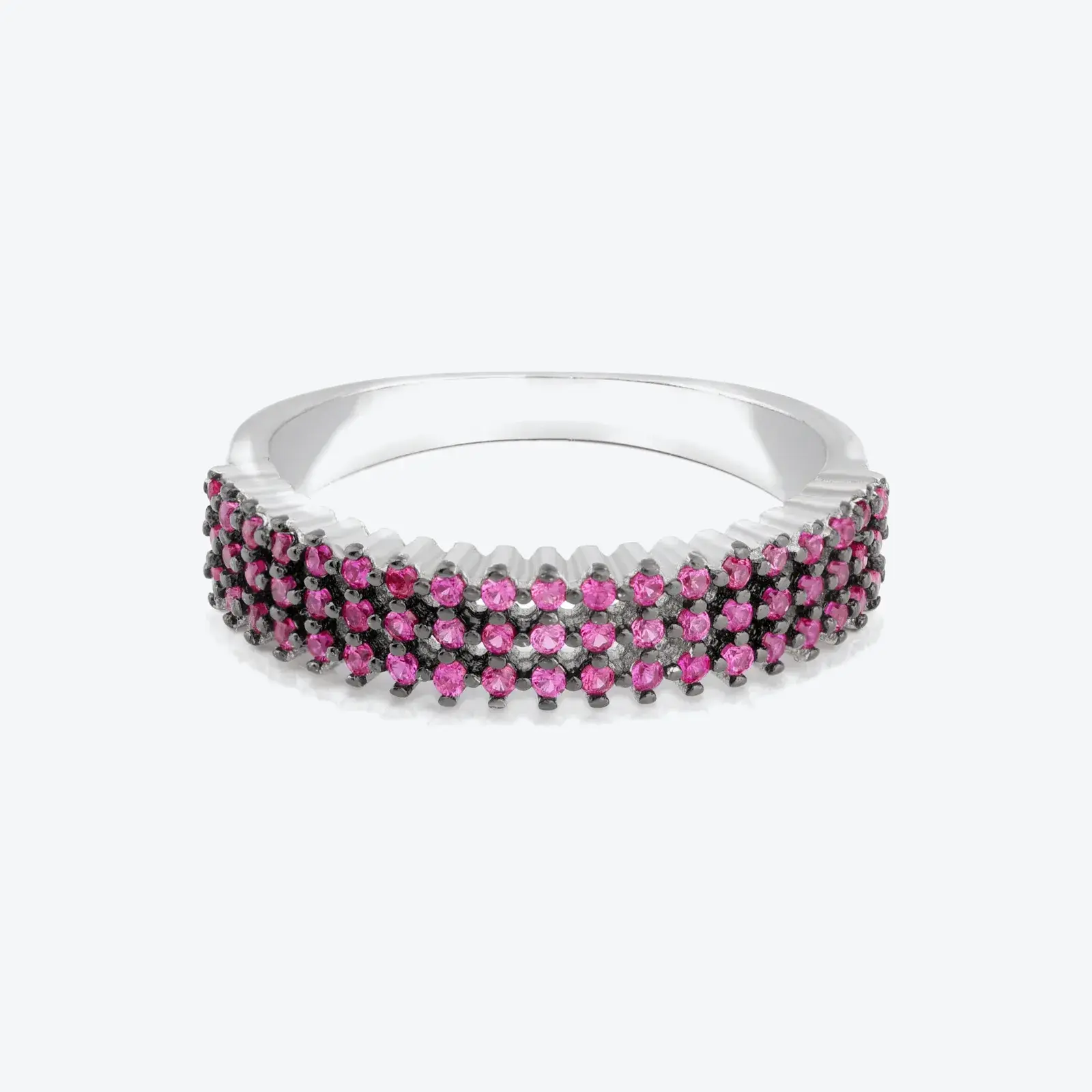 Rose Pavé Trio Ring
