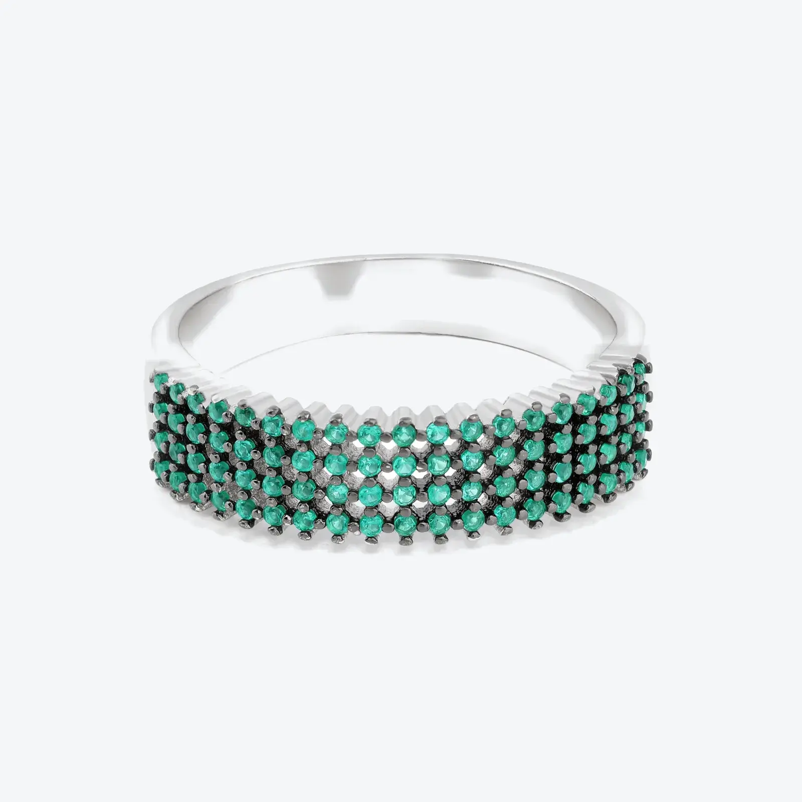 Verdant Pavé Trio Ring