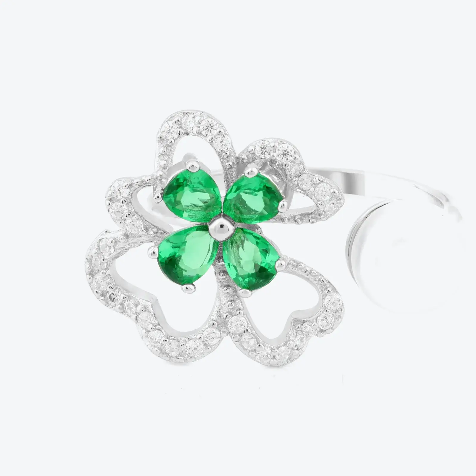 Verdant Petal & Pearl Ring