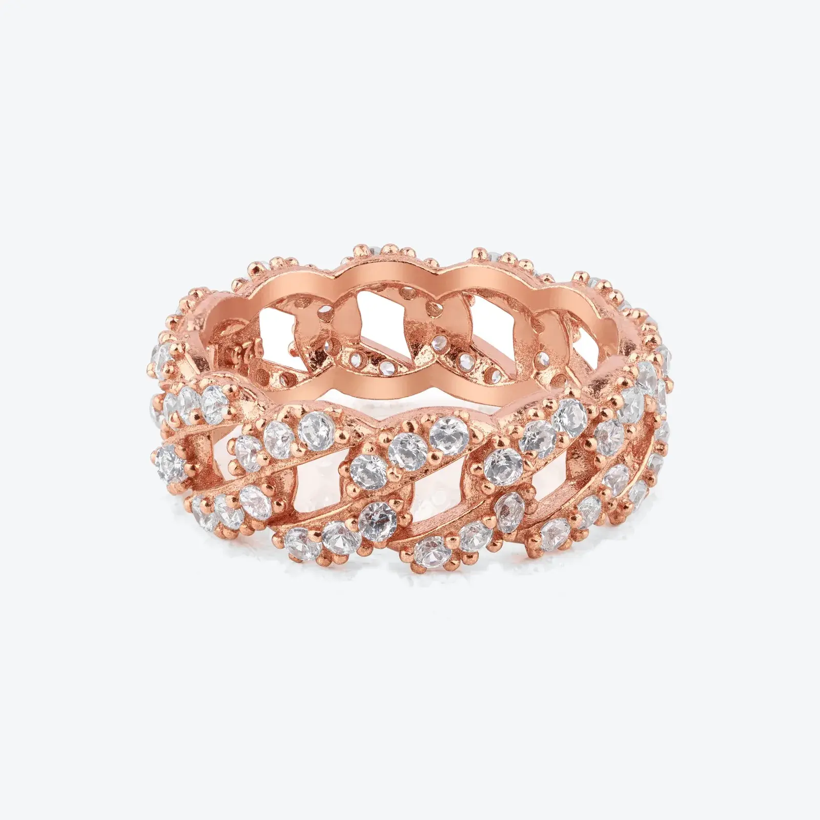 Chain-Link Pavé Band · Rose