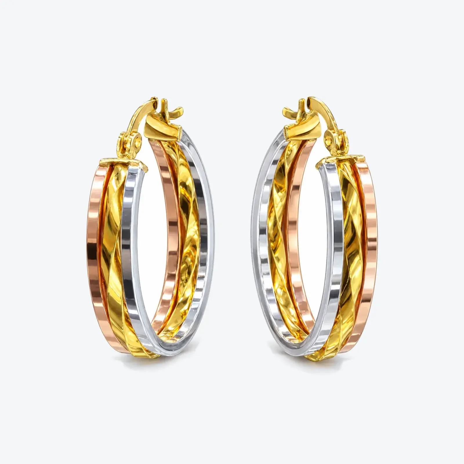 Triple Color Hoop Earring