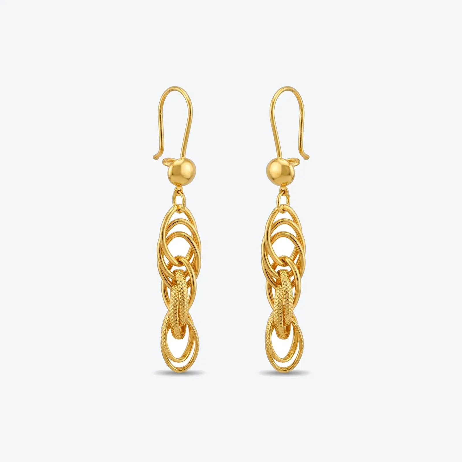 Tiered Wire Oval Cascade Drop Earrings