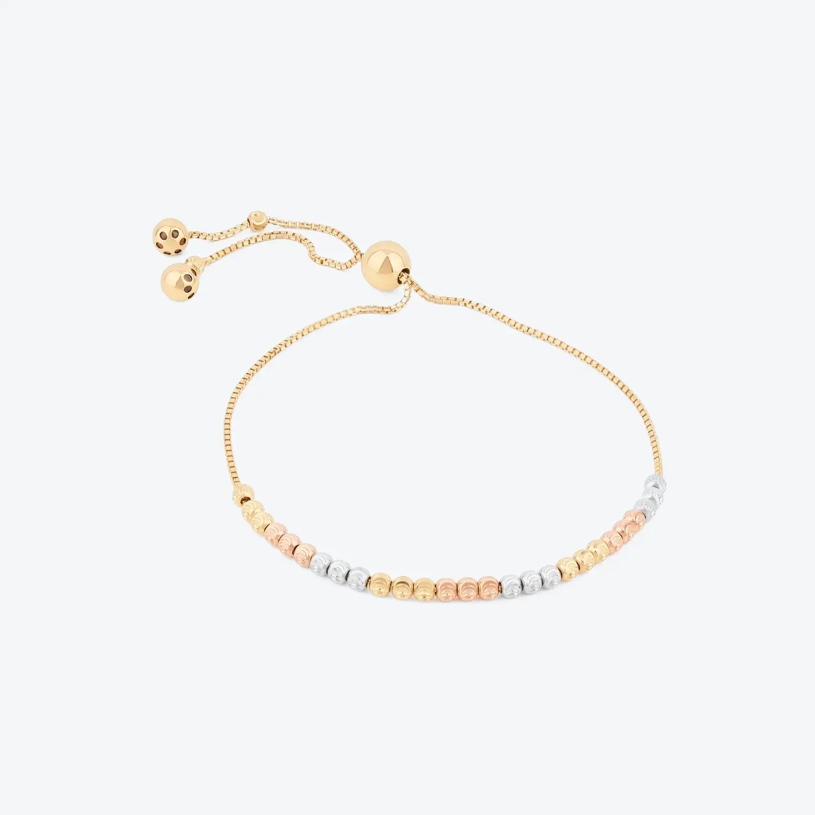 Tri-Color Bead Bolo Bracelet