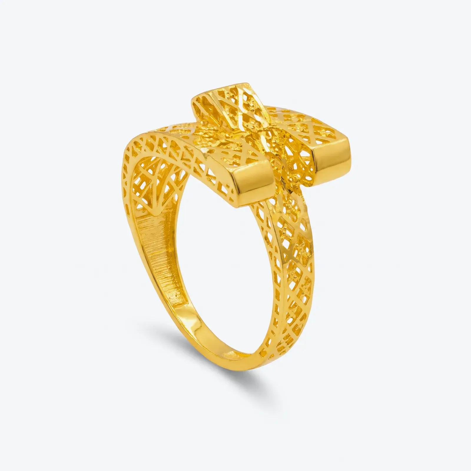 Triple Belt Ring in 21K yellow gold