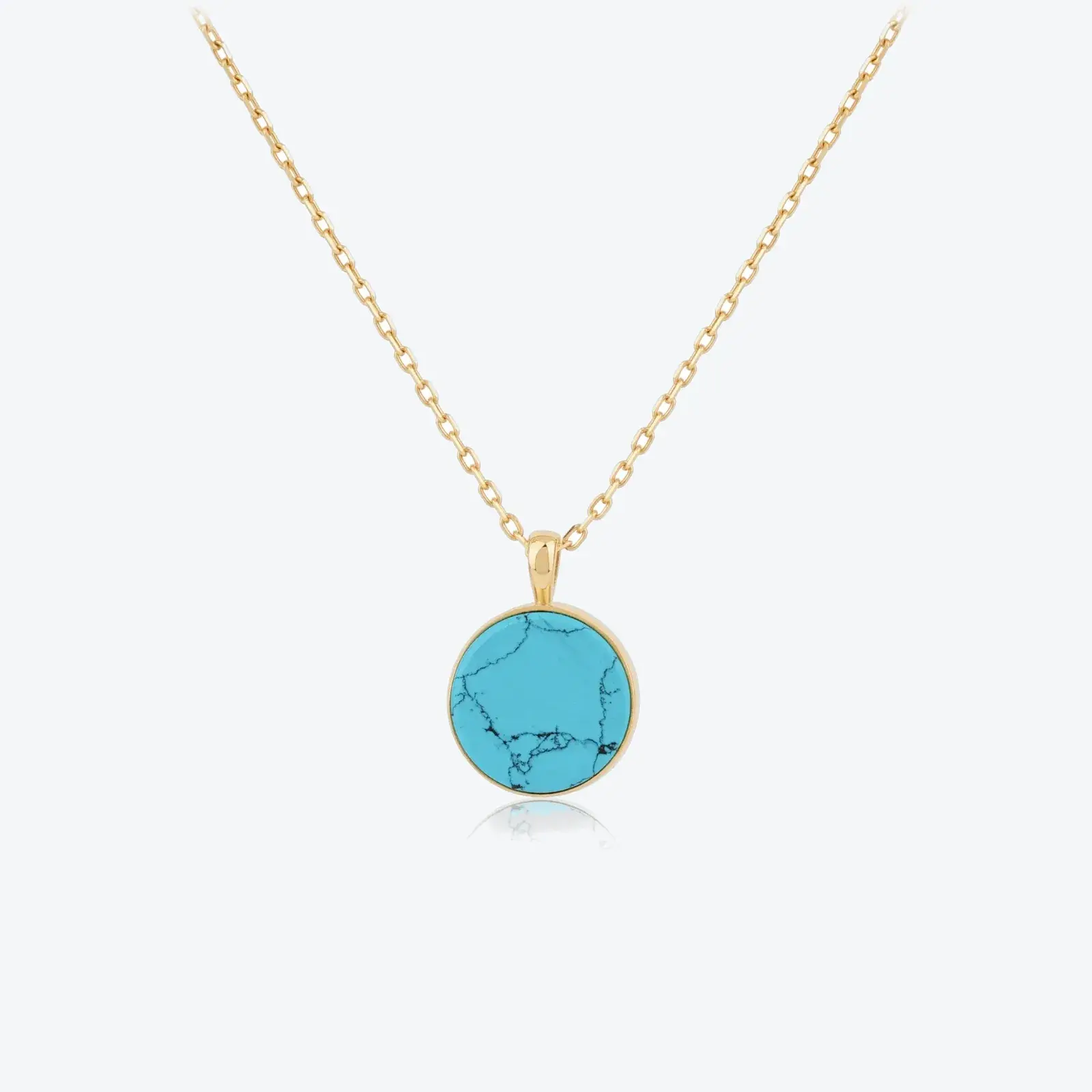 Round Turquoise Pendant Necklace