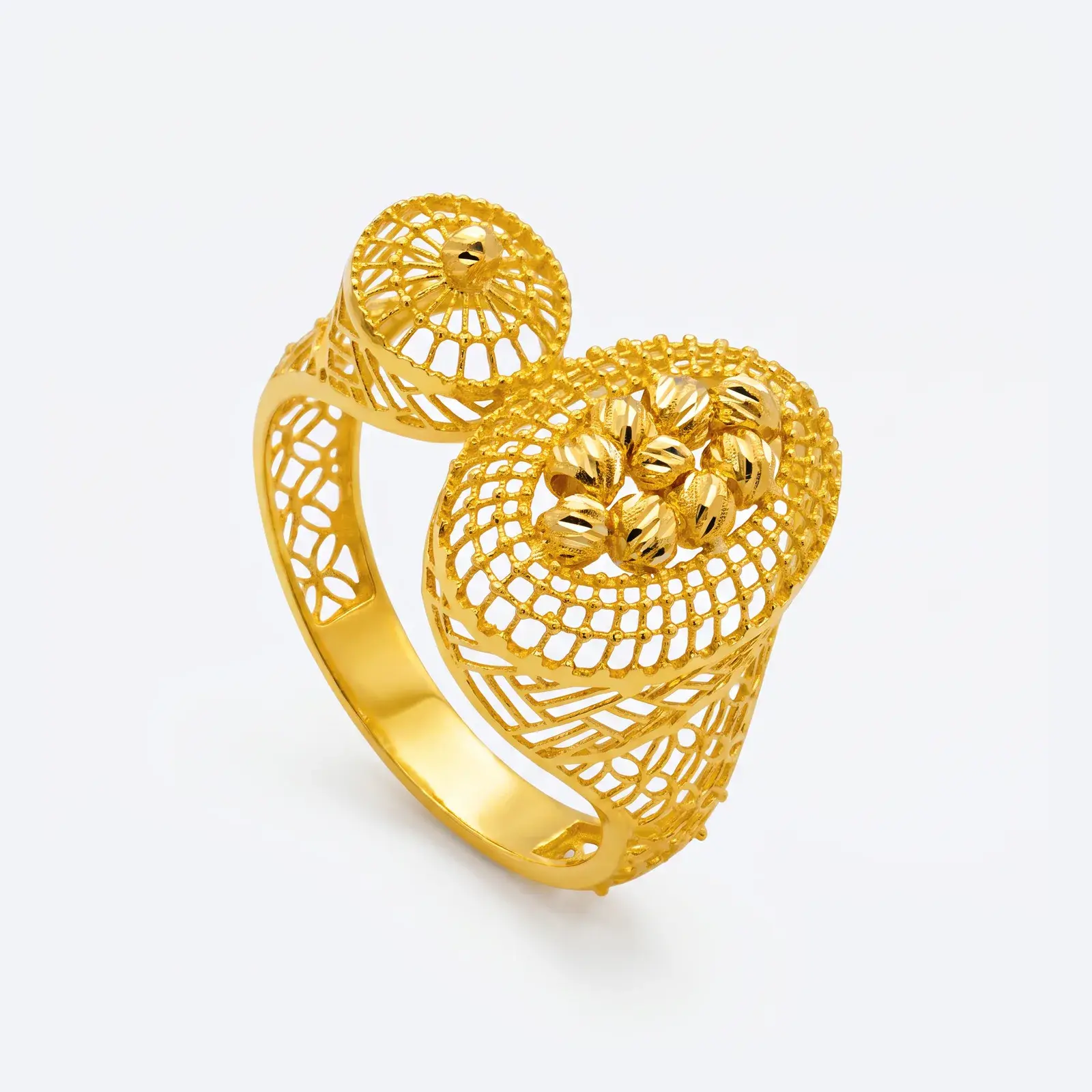 Twin Lattice Medallion Ring