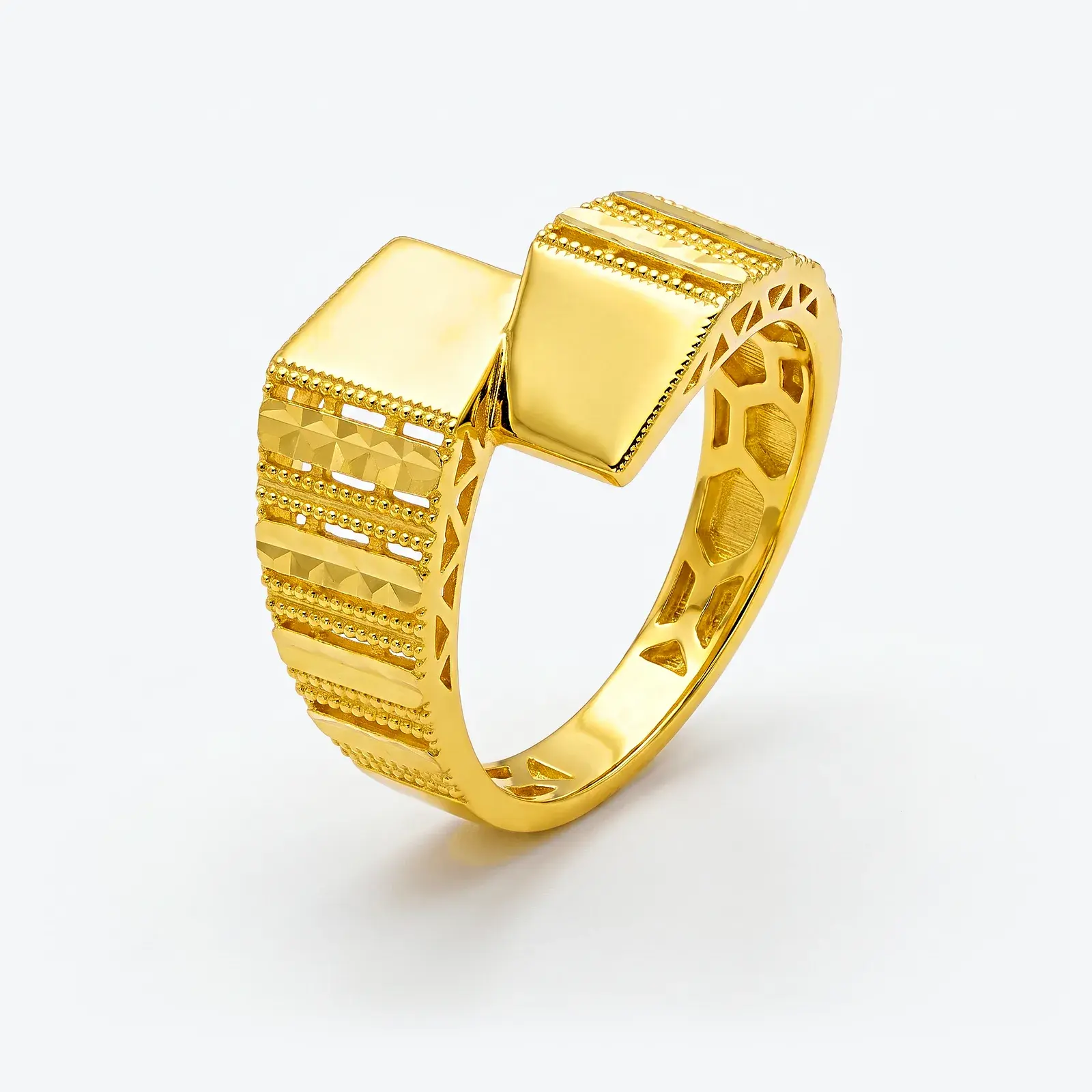 Twin Square Bypass Ring