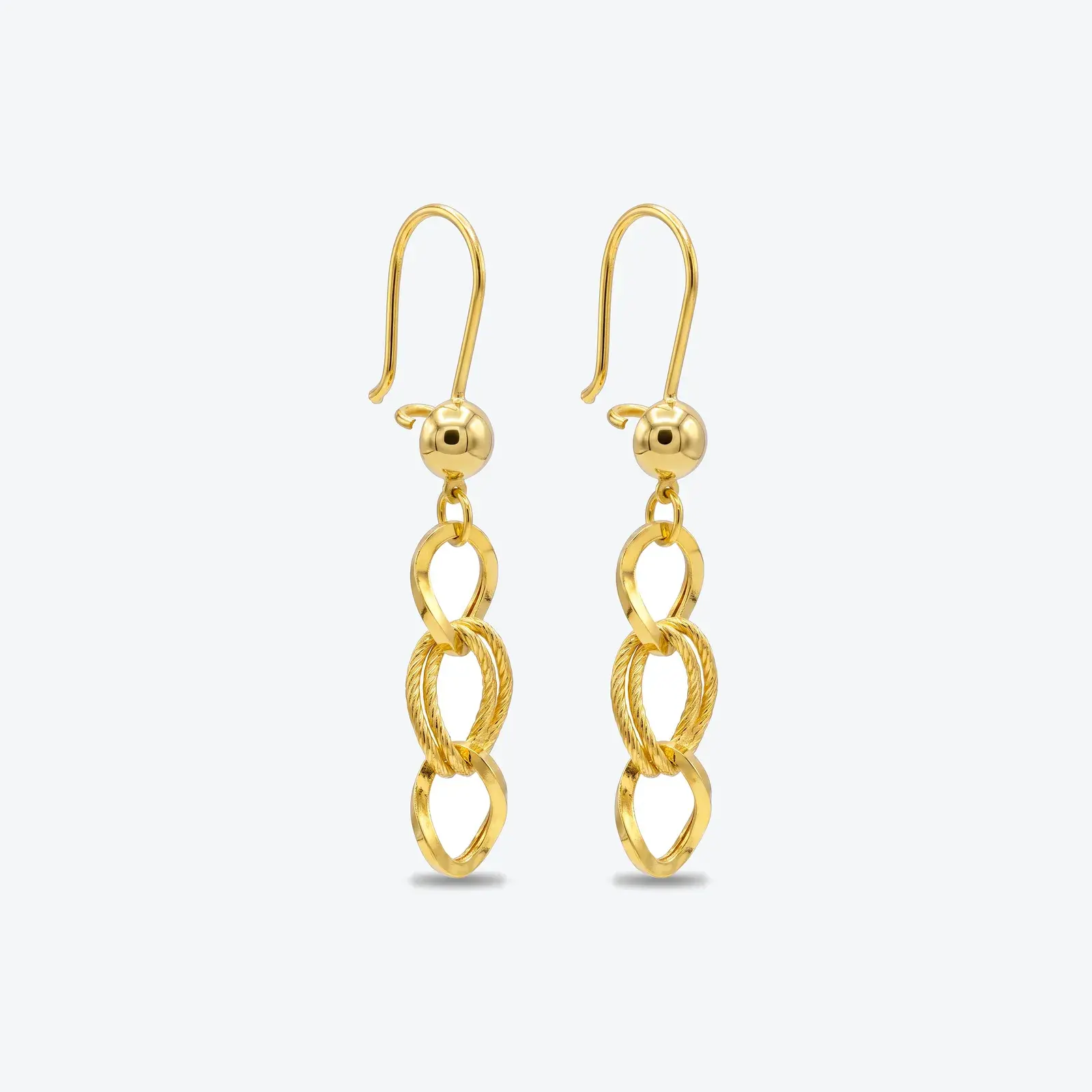 Twisted Teardrop Link Drop Earrings