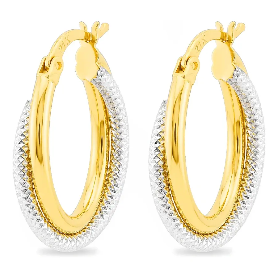 Twisted Double Hoop in 21K gold