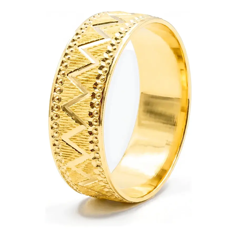 Chevron Wedding Ring in 21K yellow gold