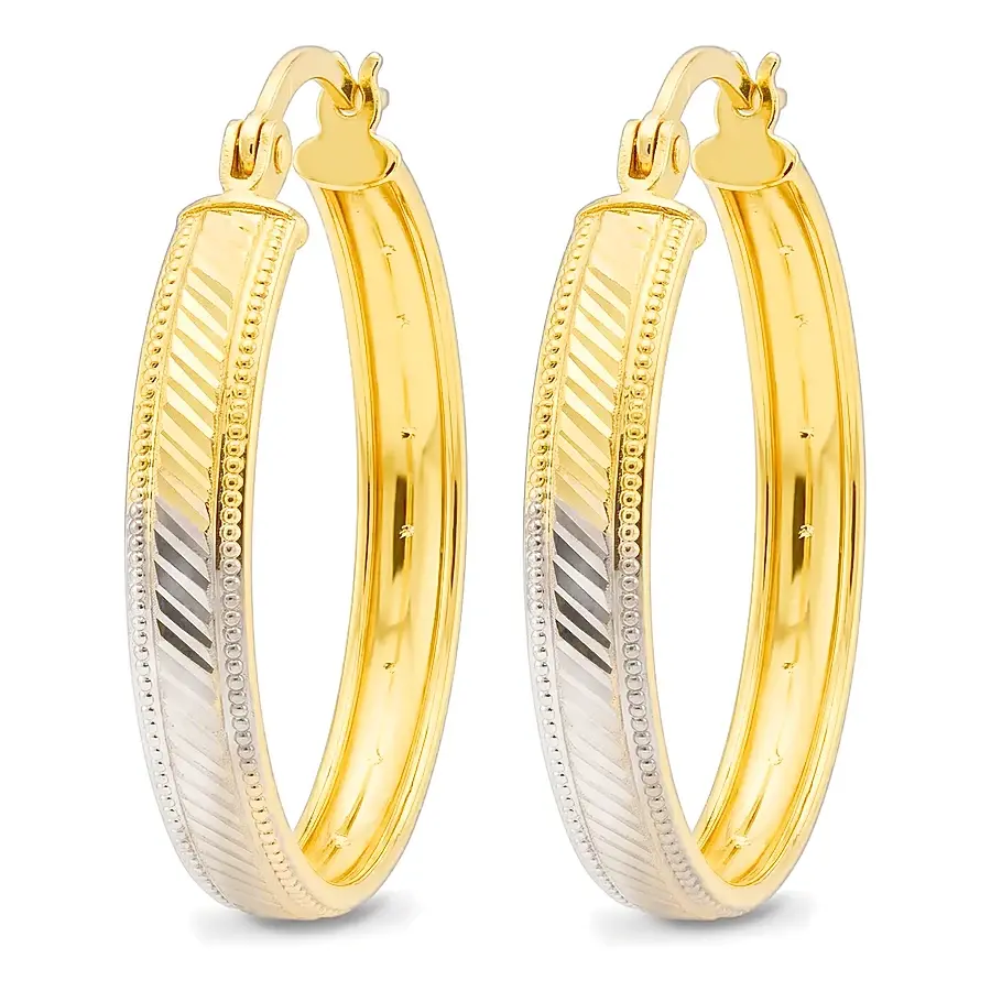 Multi Color Hoop Earring in 21K gold