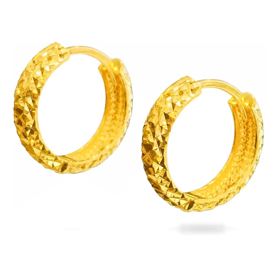 Cristal Hoop Earring in 21K yellow gold